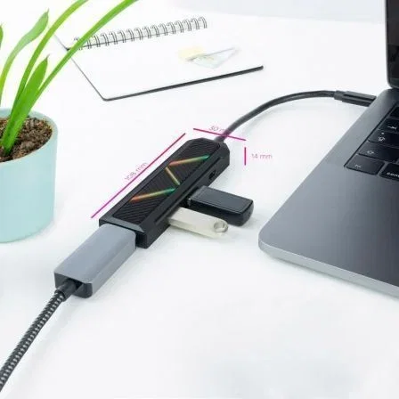 Nanocable Hub USB-C 3.0 4 en 1 con 2 puertos USB-A 3.0, USB-C PD y HDMI - Carcasa de Aluminio, Cable 0.15m Nanocable Hub USB-C 3.0 4 en 1 con 2 puertos USB-A 3.0, USB-C PD y HDMI - Carcasa de Aluminio, Cable 0.15m